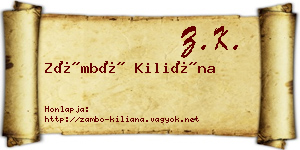 Zámbó Kiliána névjegykártya