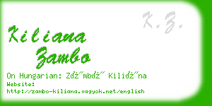 kiliana zambo business card
